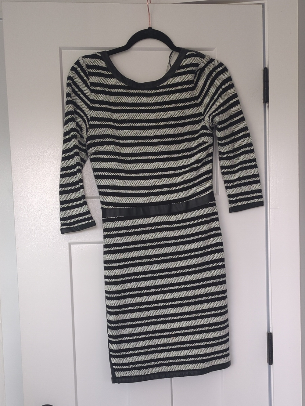 Tart Striped Black and White Knit Sheath Dress